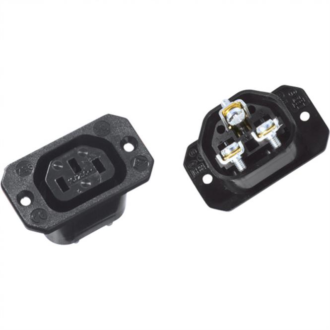 Kaltgerätedose IEC320 C13, mit Schraubanschlüssen schwarz 