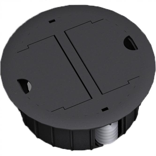 Exit Point schwarz RAL9005, Kabeldurchlass für Hohlböden schwarz 
