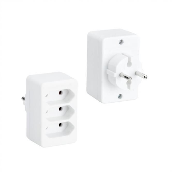 Multistecker 3xEuro, weiß 3x2,5A/230V 