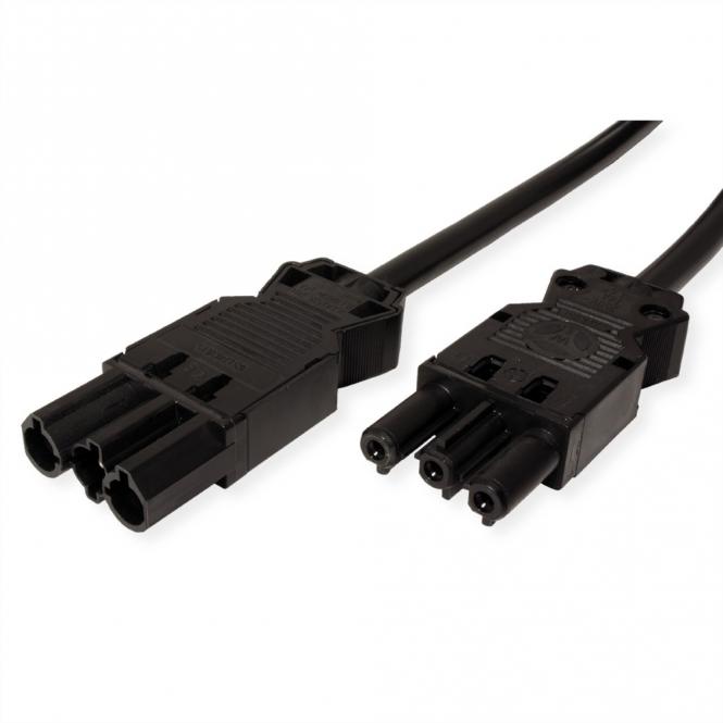 Geräteverlängerung GST18-3 Stecker/Kupplung, Halogenfrei, schwarz, 0,3m 