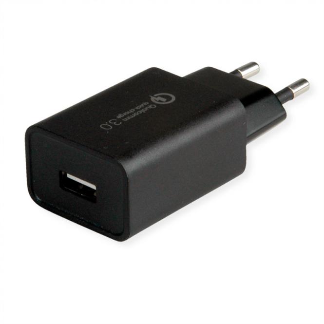 USB QC3.0 Charger mit Euro-Stecker, 1 Port, 18W 