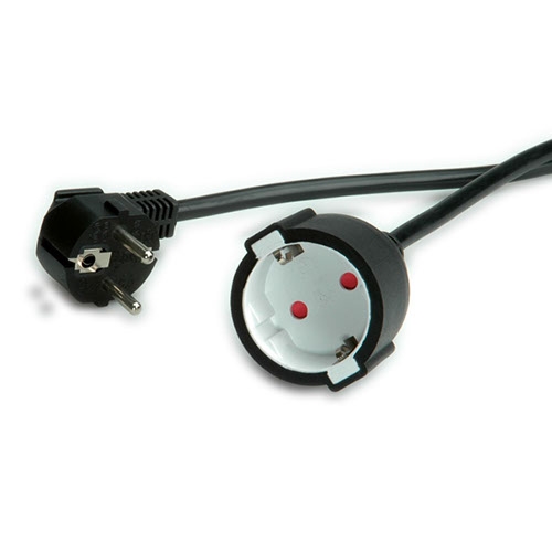 Câble de rallonge Schuko, 230 VAC, noir 