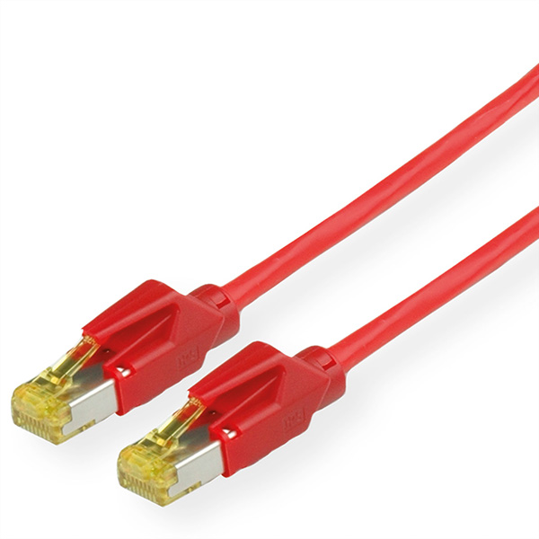 Cordon Cat.6A (Classe EA) S/F, MegaLine F6-90, HiRose TM31, LS0H, rouge, 1 