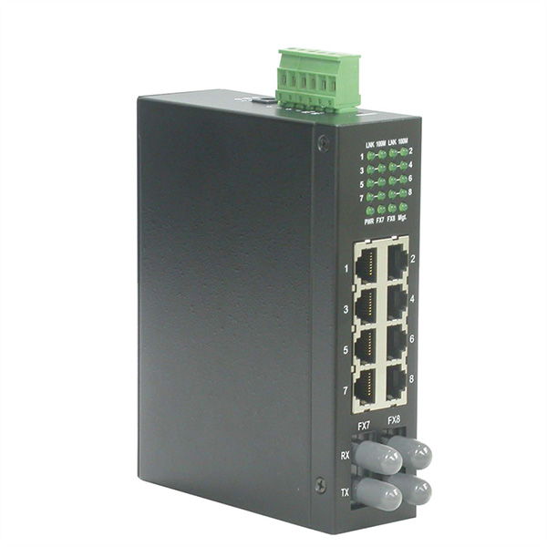 Switch, 6 Ports, 2 x ST, unmanaged, Industrie 