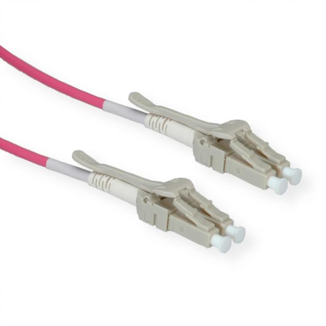 LWL-Kabel 50/125µm OM4, LC/LC, Low-Loss-Stecker für hohe Dichte, violett, 