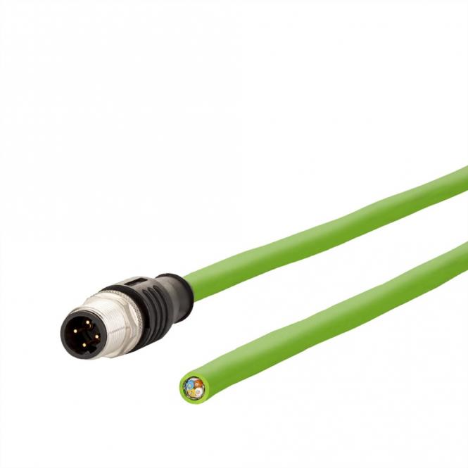 Anschlussleitung M12 Stecker 4-polig D-kodiert, 5m 