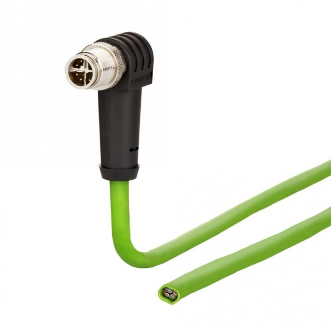 Anschlussleitung M12 Stecker, 8-polig, X-kodiert, gewinkelt, 5,0m 