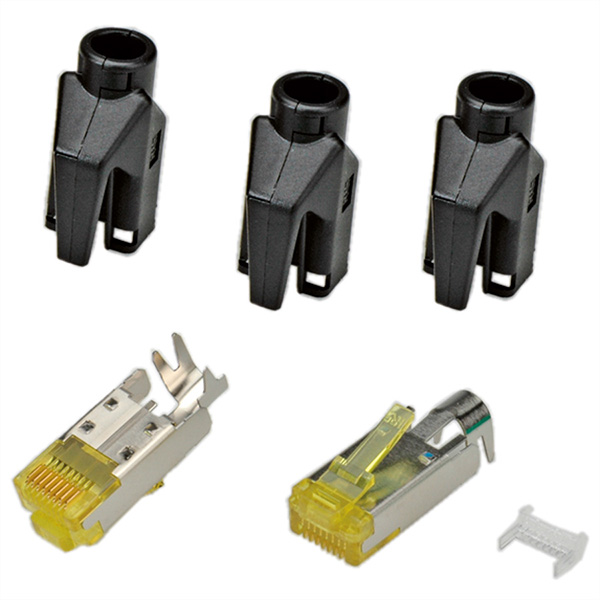 TM31 Stecker, geschirmt, Tülle schwarz, 50 Stück 