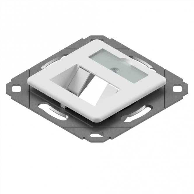 EasyLan preLink / fixLink Modulaufnahme, 1xKS m. Zentralplatte RAL9010 