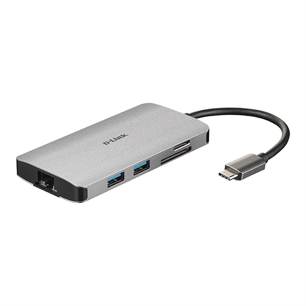 DUB-M810 USB-C, 8-Port USB 3.0 Hub, HDMI, Ethernet, Card Reader, Power 