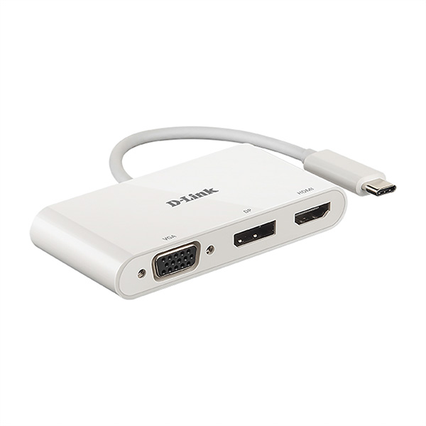 DUB-V310 USB-C, 3-Port Adapter mit HDMI, Displayport, VGA 