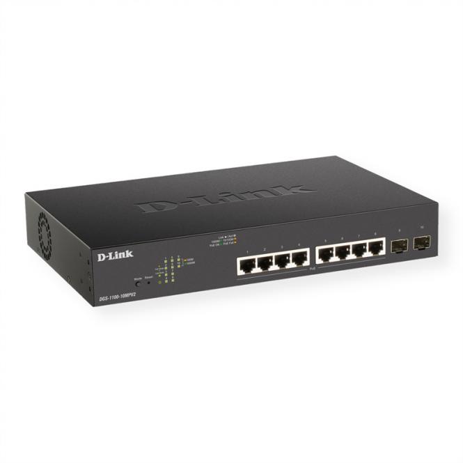DGS-1100-10MPV2 10-Port PoE+ Gigabit Smart Switch 130W 