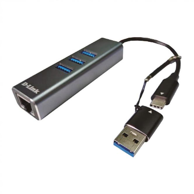 DUB-2332 USB-C Gigabit Adapter mit 3 USB3.0 Ports 