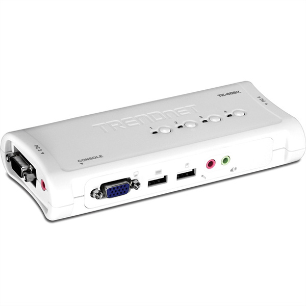 TK-409K, 4-Port KVM Switch, VGA, USB, Audio 