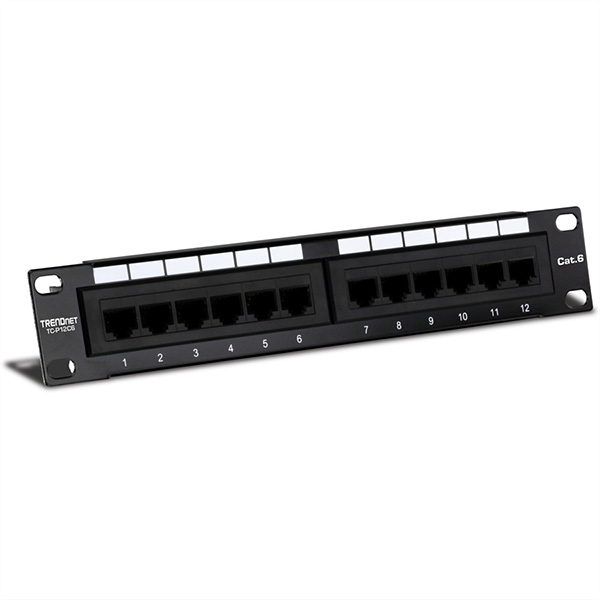 TC-P12C6, 12-Port Patchpanel, Kat. 6, ungeschirmt 