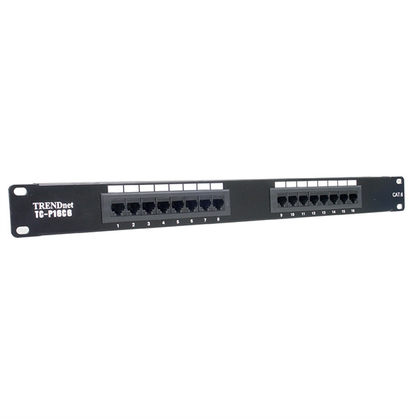 TC-P16C6, 16-Port Patchpanel, 19-Zoll, Kat. 6, ungeschirmt 