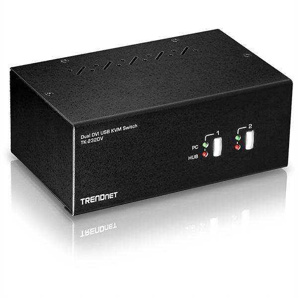 TK-232DV DVI KVM Switch 2-Port Dual Monitor 
