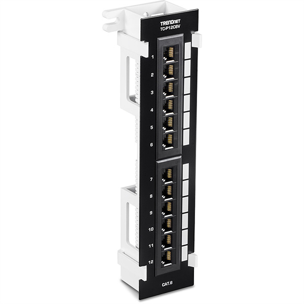 12-Port Patch Panel, Wandmontage, Kat. 6, ungeschirmt 