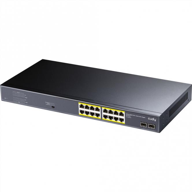 GS1020PS2 16-Port Gigabit PoE+ Switch 2 Gigabit SFP Ports 200W 