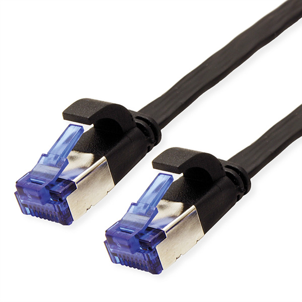 FTP-Patchkabel, Kat. 6a, extra-flach, schwarz 3,0m
