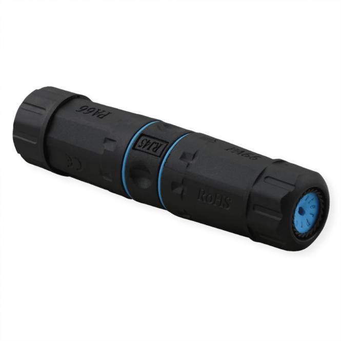 RJ-45 Kupplung geschirmt, Kat.6 (Class E), Outdoor/Industrie, schwarz 