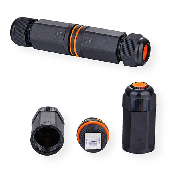 RJ-45 Kupplung geschirmt, Kat.6A (Class EA), Outdoor/Industrie, schwarz 