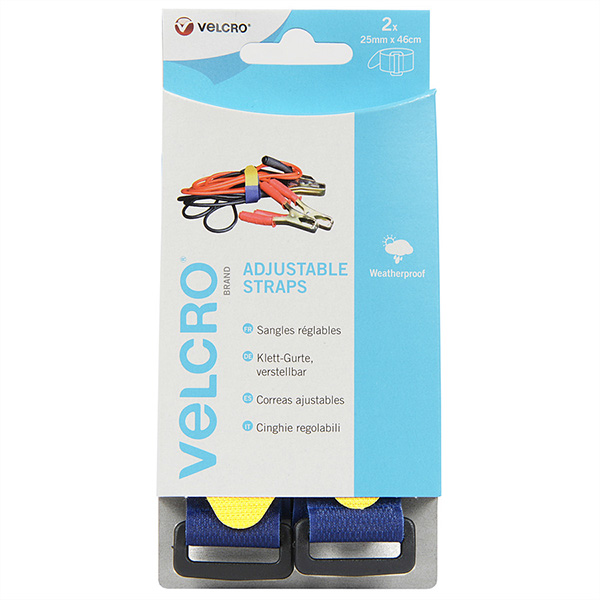 Verstellbarer Tragegurt mit Klettverschluss, Everyday, 2x 25mm x 46cm, blau 