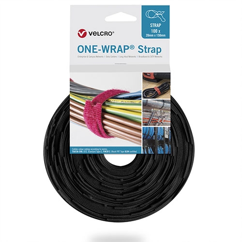 One Wrap® Strap, 20 x 200mm, flammhemmend, schwarz 