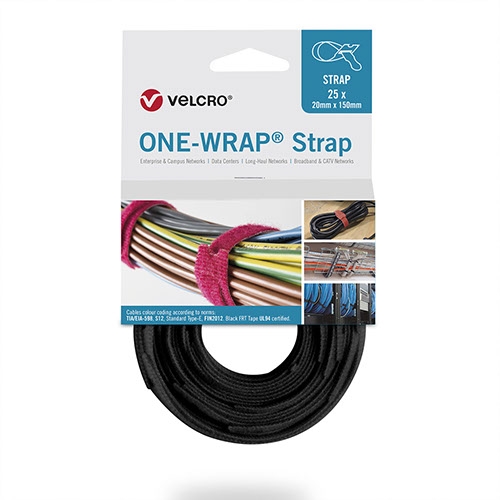 One Wrap® Strap, 20 x 330mm, flammhemmend, schwarz 