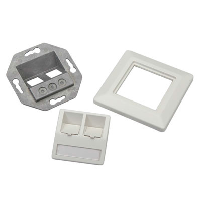 Unterputzdose Modulaufnahme, reinweiß, 2fach 