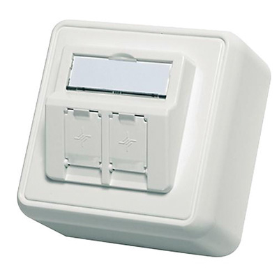 Aufputzdose Modulaufnahme, reinweiß, 2Ports 
