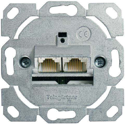 Dose AMJ45, ohne Zentralplatte, 2x RJ-45 Kat.6A 