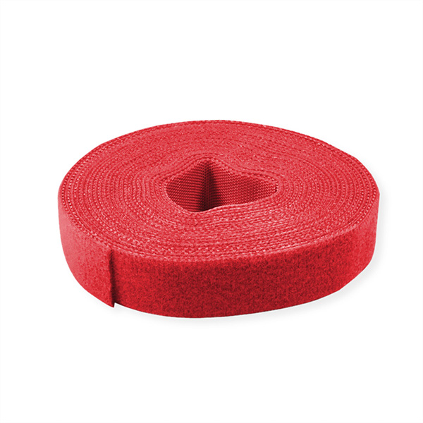 Klettband auf Rolle, 10mm, rot, 25,0m 