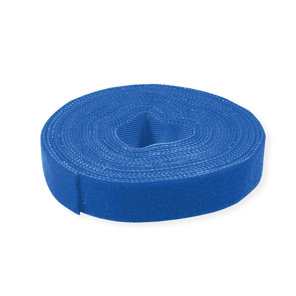 Klettband auf Rolle, 10mm, blau, 25,0m 