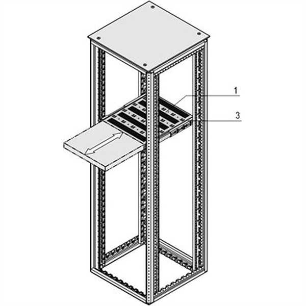19-Zoll-Fachboden, ausziehbar, 30kg Traglast, mit Teleskopschienen 