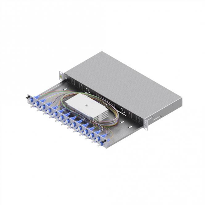 EasyLan LWL-Spleißbox Grade C 19-Zoll 1HE, 24 Ports, 24x LC-Duplex, OS2 