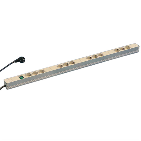 Steckdosenleiste mit Wippschalter, 12x SCHUKO 