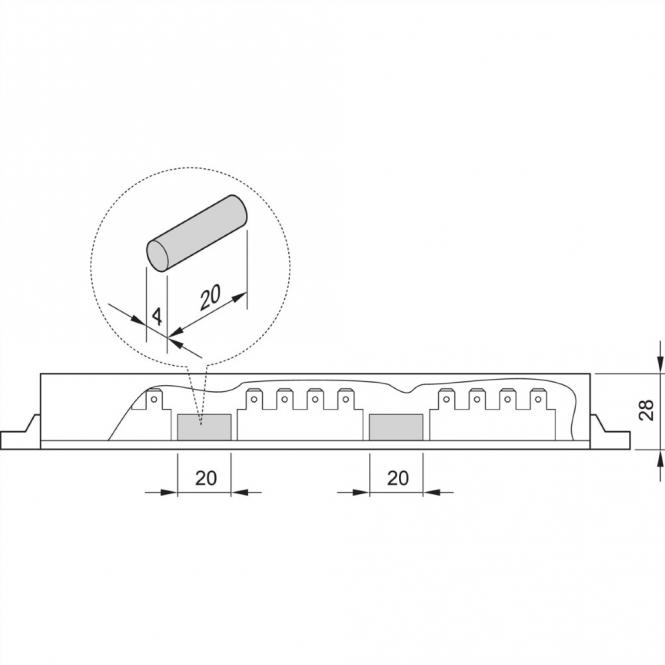 Isolieranschlag für Stromschiene 1 ... 4-polig, PVC-TRENNSTEG F.LEITER 10ST 