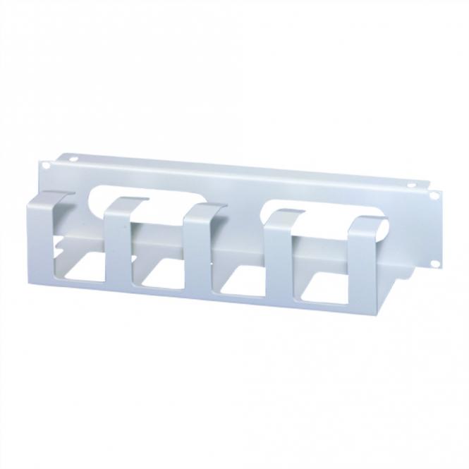 19-Zoll-Frontplatte mit Kabelführung und Kabeldurchführung, KABELFUEHRG.2HE, 19-ZollR7035 2ST 