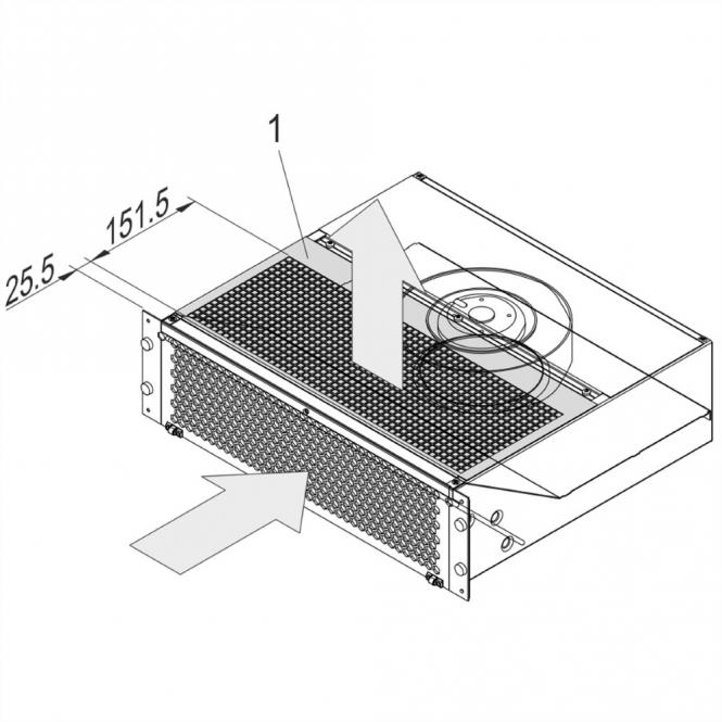 Lüftungsblech mit Schlauchanschlüssen, rückseitig, Aussendurchmesser 80mm, St, 1mm, Oberfläche AlZn 