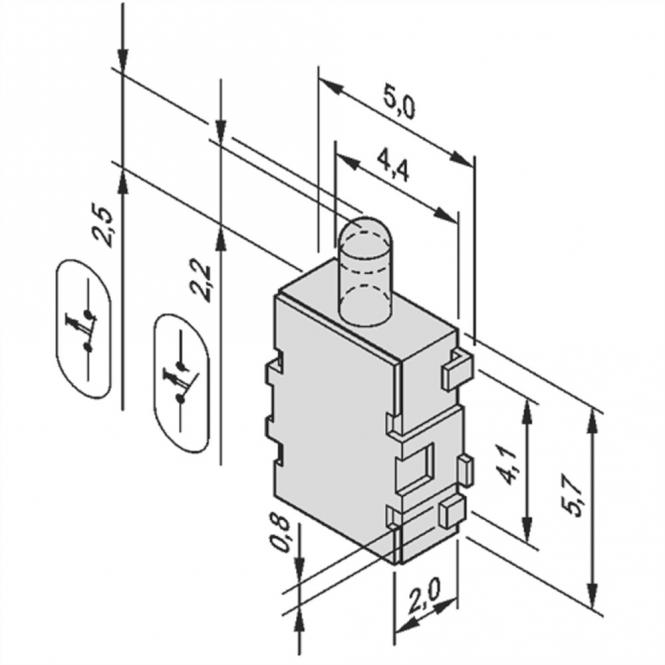 Mikroschalter für Carrier (Mid-size-AdvancedMC-Module), MICRO SCHALTER SDS002 10STK 