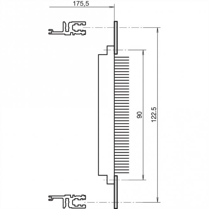EuropacPRO Rail perforé pour connecteur, selon EN 60603-2 et DIN 41612, 60 HP 