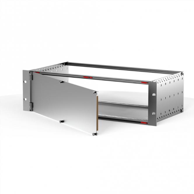 Face avant, blindée, charnières latérales, 3 U, 84 CV, 2,5mm, alu 