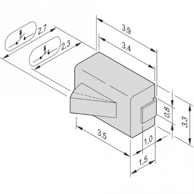 Microrupteur pour modules compacts et complets, normalement ouvert, 10 pièces 