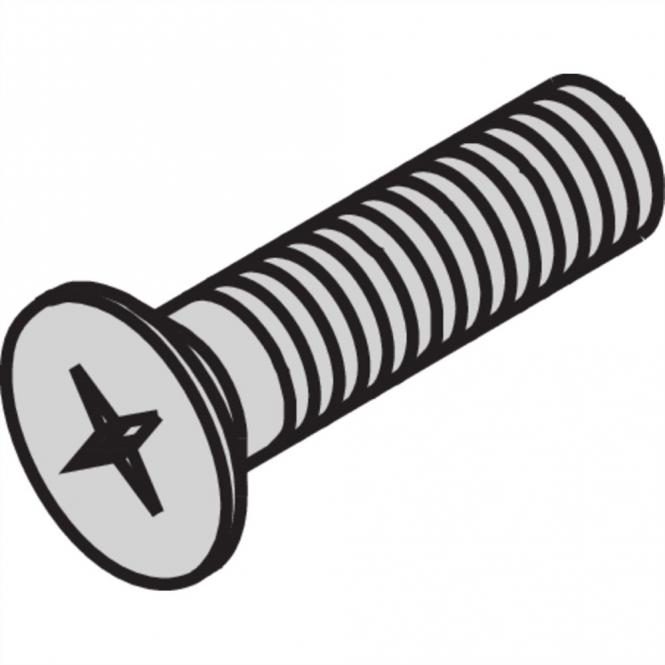 Vis à tête fraisée, empreinte cruciforme, M2.5x12mm, acier nickelé 