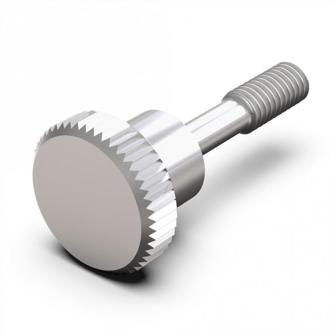 Vis à collerette de, tête moletée courte, M2.5 x 12.3mm, laiton nickelé, 100 pièces 