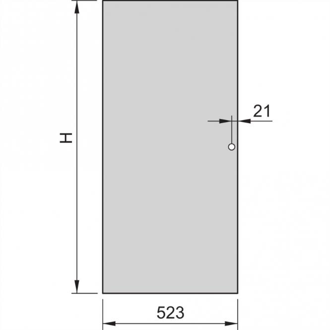 Porte acier Eurorack, Angle d'ouverture 120°, RAL 7035, 29 U 600W 