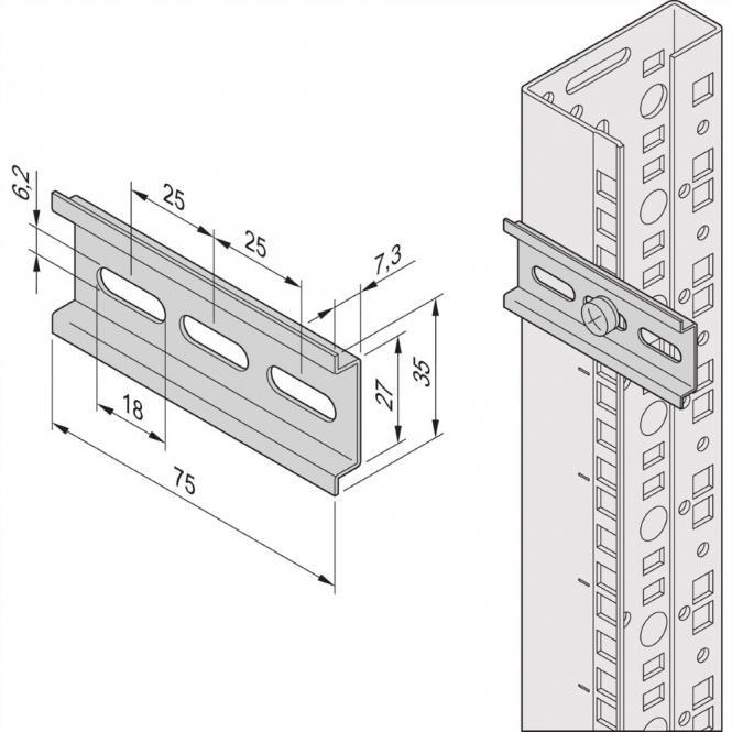 Rail DIN pour thermostat avec capteur de température intégré 
