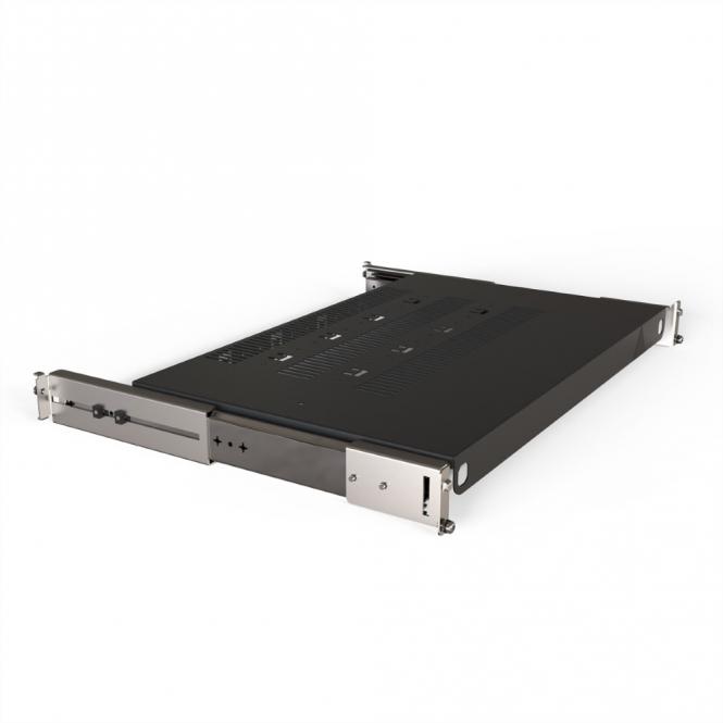 Gestellfachboden ausziehbar, verkürzt um 100mm, 800B 500T, RAL 7021 