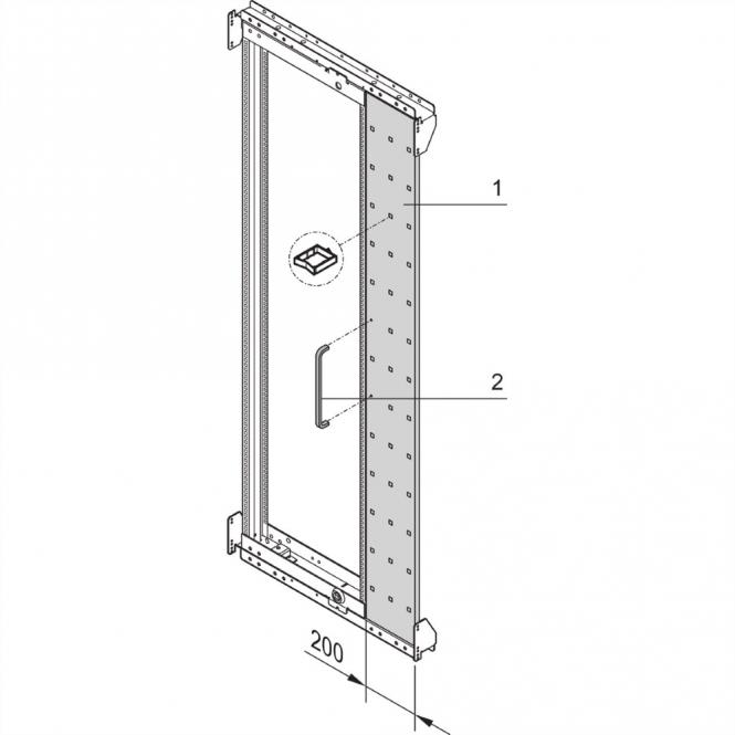 Varistar 19-pouces, habillage de cadre d'armoire pivotante, 33 U, montage asymétrique 